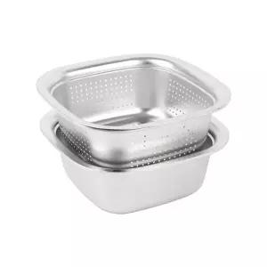 스텐 펀칭 믹싱볼 채반 채소 소쿠리 야채 바구니 24cm