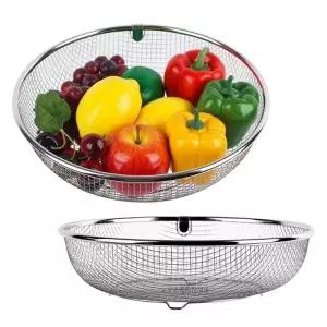 국산 스텐304 와이어 메쉬 채반 과일 바구니 - 대