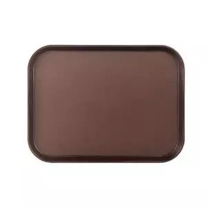 쟁반 사각 논슬립 손잡이형 브라운 1P