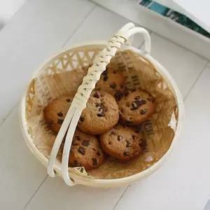 바구니 대나무 튀김 간식 그릇 손잡이형