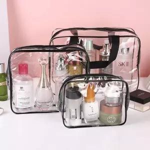 여행용 투명 PVC 파우치 화장품 가방 비치백 (중) (특가)