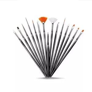 [셀러에이드]부채 라인 포인트 네일아트 젤 아트붓 브러쉬 세트