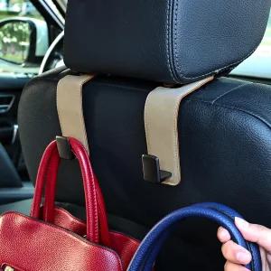 핸드백 지갑 코트 우산 식료품 가방 2팩 베이지색을 위한 금속 카시트 정리함이 있는 아모카 백훅 범용