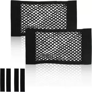 KAKKOII 2pcs 카고 네트 자동차 보관망 - 신축성 메시 포켓 매직 테이프 유니버설 액세서리 인테리어