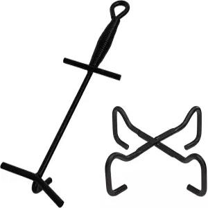 접이식 마감 캠프 더치 오븐 뚜껑 스탠드 및 주철 터