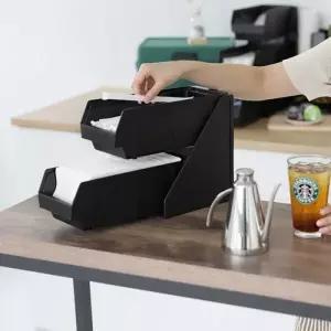 빨대 냅킨 디스펜서 2단 거치대 보관함