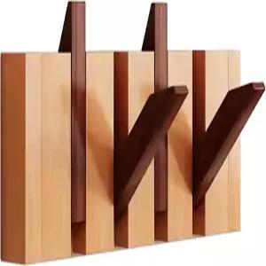 벽걸이 코트 랙 후크 피아노 키 행거 천연 원목 부직포 옷걸이 옷장 주방 침실 욕실 현관호두 비치 4