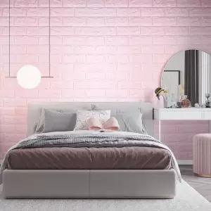 [골드스마일]폼블럭 블럭아이 10mmX1mX10m 핑크 포인트벽지 벽돌