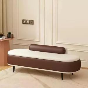 가죽 덮개가 있는 수납 벤치 침실 사이드 숨겨진 다용도 소파 오스만 신발 교체 풋레스트는 입구