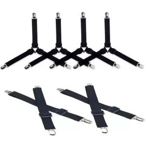 침대 시트 밀림방지 악어집게 고정클립 고정벨트 방석 이불 고정밴드 4p세트