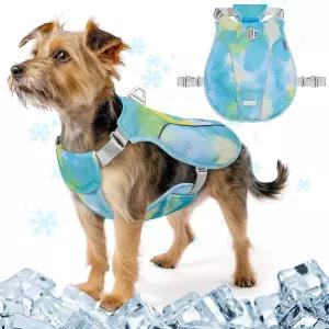 야외 해변 하이킹 산책 블루 XL을 위한 KYEESE 강아지 쿨링 조끼 경량 재킷과 조절 가능한 스트랩이 있는
