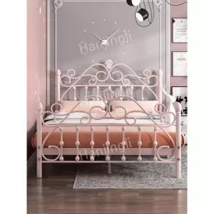 침대헤드 공주풍 사이즈 퀸 높은 엔틱침대프레임 철예 핑크 킹 슈퍼 침대 싱글