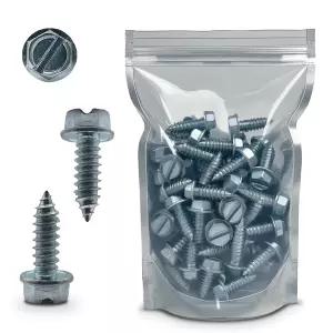 차량용 번호판 나사 - 14 x 3/4인치 슬롯형 육각 헤드 차량용(100팩)