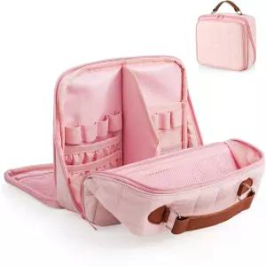 여성용 모쿠라 여행용 메이크업 가방 대용량 스탠딩 파우치 보석 수납공간이 있는 퀼트 방수 화장품 정리함