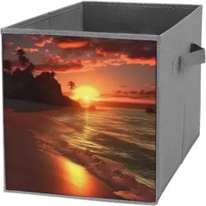 해변 보관함 일몰 선반 옷장 정리함을 위한 접이식 보관 바구니와 옷을 용기 큐브