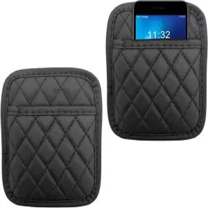 2PCS 카 사이드 포켓 정리함 휴대폰 선글라스용 가죽 오토시트 보관 가방 차량 틈새 충전재용 방수 문서