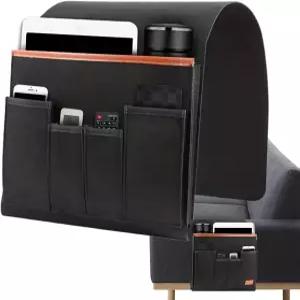 소파 팔걸이 수납 정리함 가정용품용 의자 옆 걸이 멀티 슬롯 디자인의 미끄럼 방지 백킹 천 TV 리모컨 및