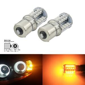 ANGRONG 2x 앰버 오렌지 40 SMD LED 581 PY21W BAU15s P21W RY10W S25 지시등 신호 전방 후미등 6W