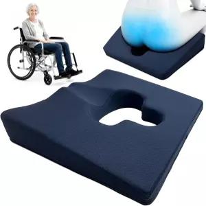 젤 휠체어 시트 쿠션 엉덩이용 침대 의자용 헤모로이드 베개 압력 메모리 폼 시아티카 콕시엑스 욕창 세탁