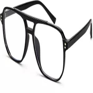 페이시 블루 라이트 차단 안경 가짜 너드 클리어 스퀘어 컴퓨터 경량 파일럿 프레임 오버사이즈 B2866