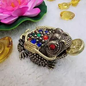 황동 삼족두꺼비 풍수소품 돈복 사업운 돈들어오는 복 금전운 장식