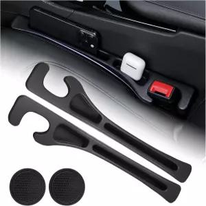 컵 홀더용 2in1 카시트 갭 필러 정리기 및 카 코스터 세트 보관 슬롯이 있는 신차 플러그 트럭 SUV용 범용