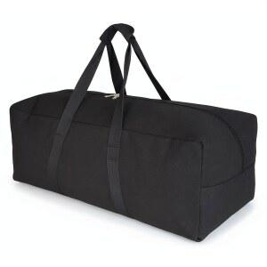 도이케 초대형 캔버스 여행 더플백 헤비 듀티, 스포츠 군인 캠핑 텐트 보관 블랙