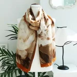 물감꽃 기본 롱 스카프 머플러 여성 중년 목도리 가을 간절기 가을스카프 머플러 여성스카프 목도리