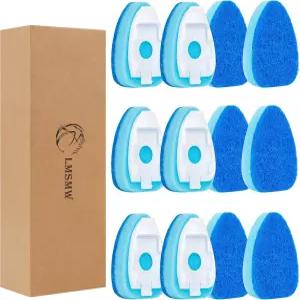 비스크래치 접시와 스펀지 리필 12팩 교체 헤드 비누 디스펜싱 손잡이 없는 논스틱 조리기구 및 주방