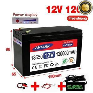 12V 120Ah 120000 태양 에너지 내장형 고전류 30A BMS 전기 자동차 배터리 + 용 mAh 18650 리튬