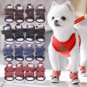 파스텔 캔버스화 레드 1호) 애견신발 강아지신발 도기신발하운드신발 고무신발