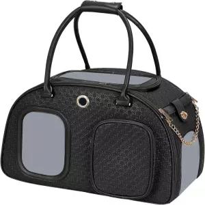 작은 강아지를 위한 스타일리시한 럭셔리 캐리어 지갑 통풍이 잘되는 반려동물 부드러운 면의 여행용