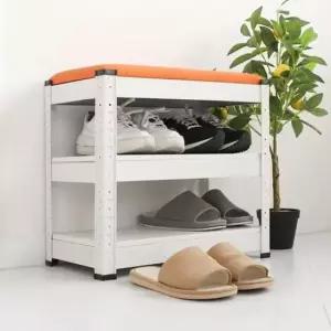 심플한디자인 부모님 무릎건강 견고한 철제프레임 벤치 신발수납장