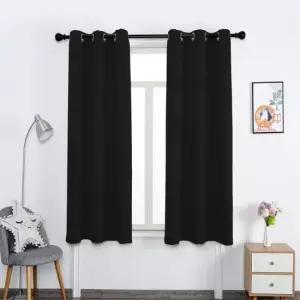 암막가리개 비타리토 아일렛 창문 암막커튼 2장 블랙 132x160cm