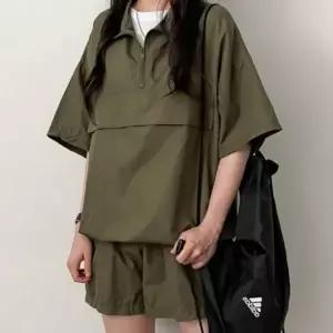 여성 아노락 반팔 상하세트 반바지 트레이닝 세트 데일리 캐주얼