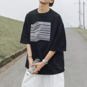 남자 오버핏 5부 반팔티셔츠 DHH C30