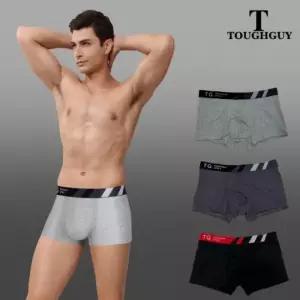 터프가이 남성 고신축 순면 스판 아웃밴드 남자 기본 사각 팬티 속옷 3종 세트