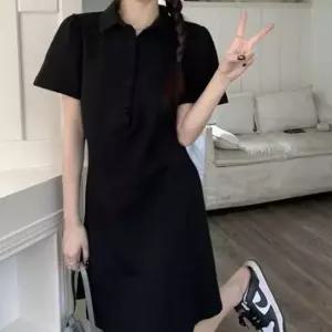 캐주얼원피스 카라원피스 스트링 원피스 카라넥 롱원