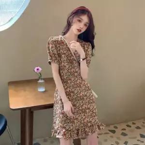 꽃무늬 반팔원피스 여름원피스 컬러풀 여대생원피스