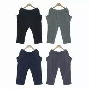 여자 면 팬츠 편한 홈웨어 바지 허리밴딩 7부 배기