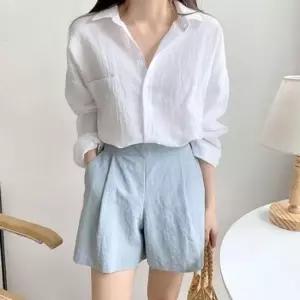 여성 A라인 여름 반바지 밴딩 핀턱 숏 큐롯팬츠 6색