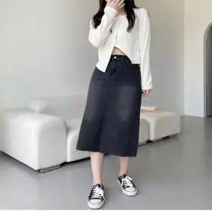 여성 뒷밴딩 미디 청치마 데님스커트 롱스커트 여름