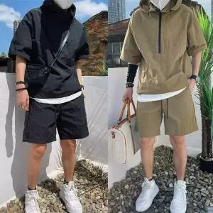 [골드스마일]상하세트 시원한 아노락 트레이닝복 여름 반바지 반팔 밴딩 메쉬