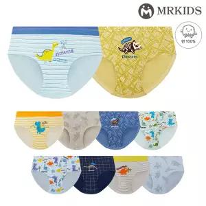 [하프클럽/엠알키즈]아동 순면 남아 공룡 삼각팬티 10종세트(MKP_016set)