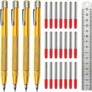 텅스텐 카바이드 스크라이버 널드 알루미늄 손잡이 보너스 마킹 팁과 스틸 자가 포함된 4팩 세밀한 제작 및