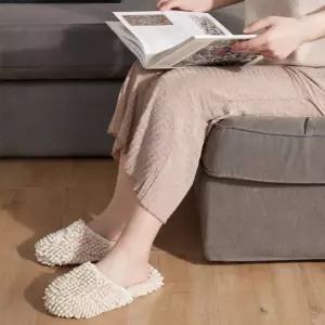 청소슬리퍼 폭신한바닥 층간소음방지 셔닐원단 물기흡수실내화 반려동물 털,머리카락 정리되는 거실화