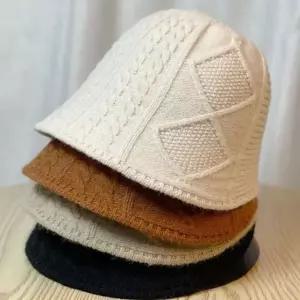 여성 무늬 유니크 니트모자 겨울모자 데일리 버킷모자