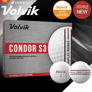 볼빅 26년 NEW 콘도르 S3 우레탄 골프공 (3PC구조) 화이트
