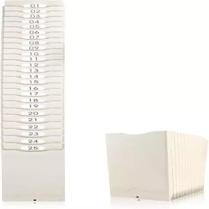 지안 볼랜드 타임 카드 랙 홀더 25개의 조절 가능한 포켓 내구성 있는 플라스틱 벽걸이 직원용 시계 펀치