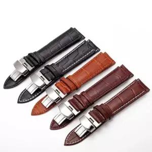 가죽 시계줄 18-24mm 버터플라이 버클